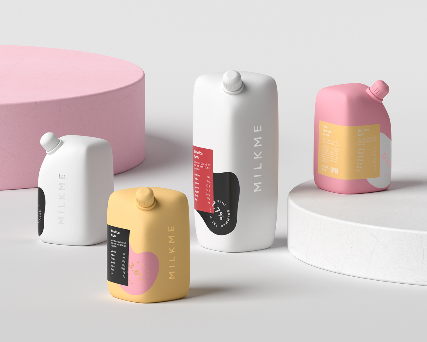 branding  color colour design dimension milk minimal Packaging product