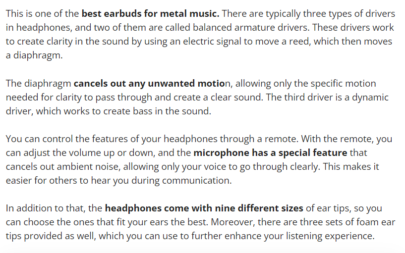 Detailed Featured of Headphones