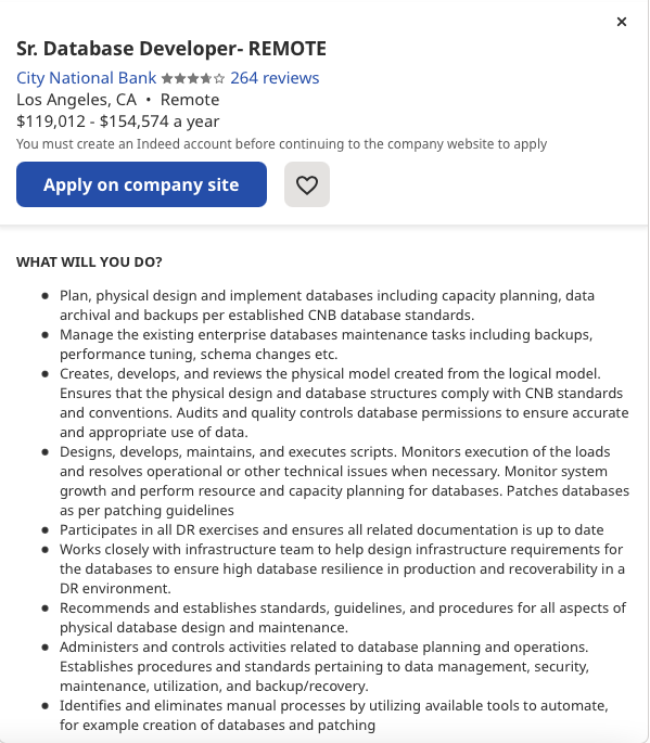 database developer full job description 
