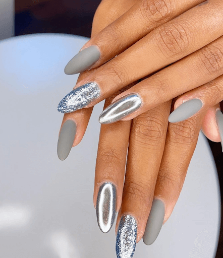 mirror bridal nail art