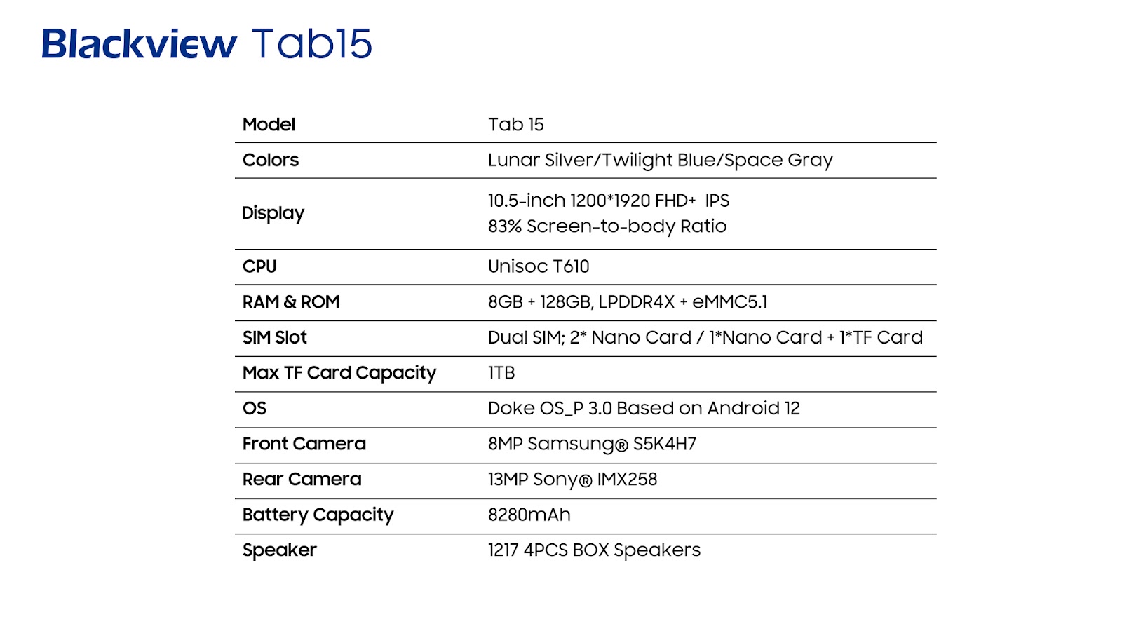 Blackview Tab 15: Specifications Reveal 10.5-inch Display with Smart-K Quad-Box Speakers, At An Affordable Price Tag 14