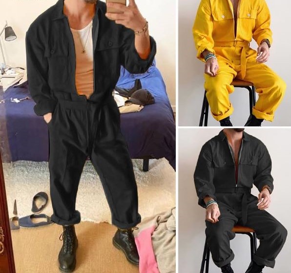 Kết hợp jumpsuit nam với giày boots là một lựa chọn cực kỳ tuyệt vời