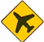 Warning Traffic Sign Low flying aircraft