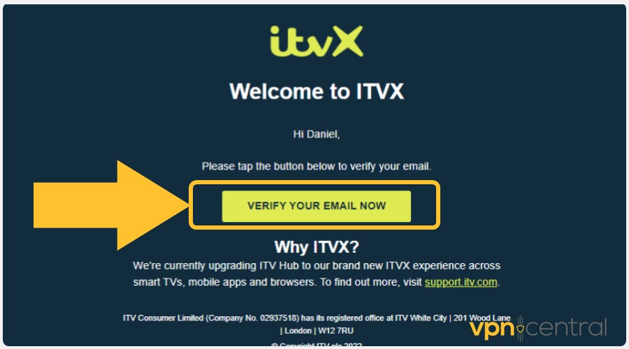 itvx verify your email