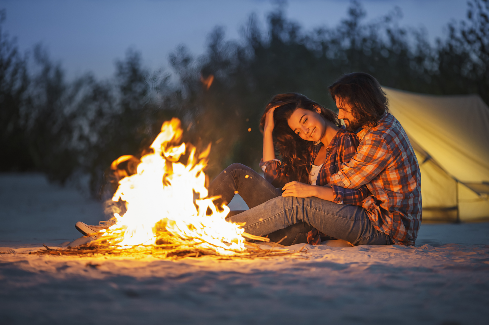 couple being surrounded by the fire