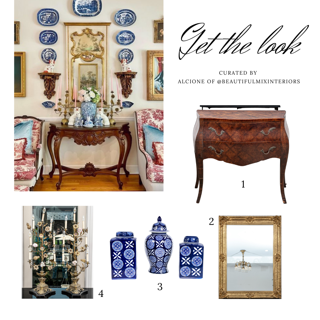 Inspiration to create a traditional with a twist of chinoiserie vignette in your living room