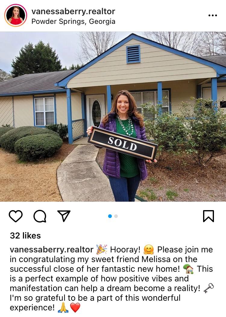 Instagram real estate client closing post