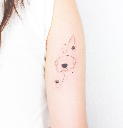 Dog Love Star Tattoo