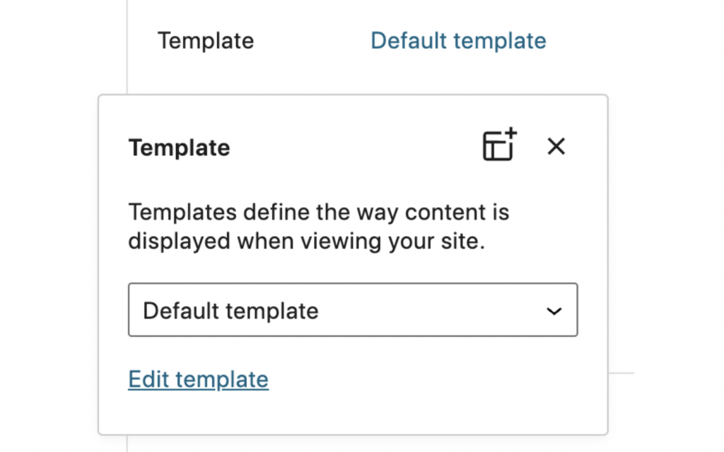 Visual of the new template part selection experience. 