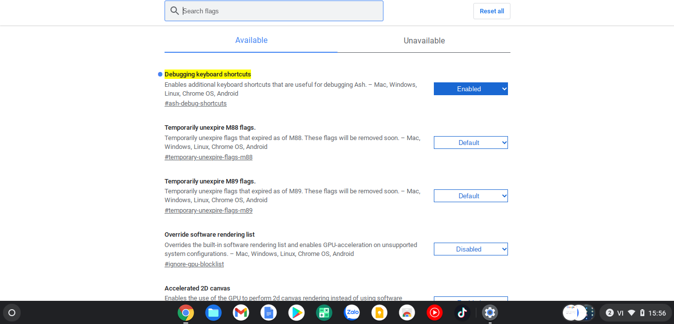 flags chrome os