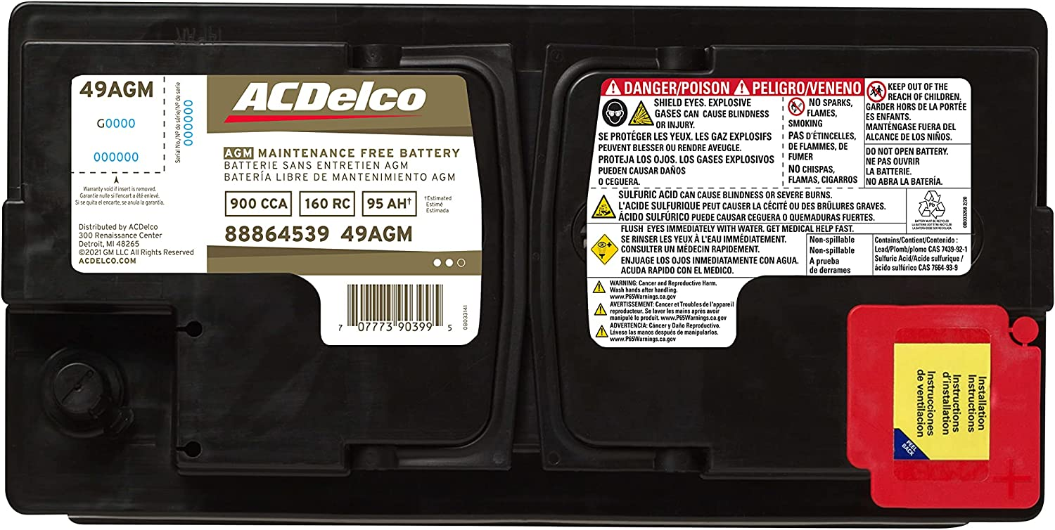 The easy installation process and the fact that it is much cheaper than regular factory models make ACDelco Gold 49AGM AGM BCI Group 49 Battery a great choice for anyone looking to upgrade their car's auxiliary battery. 
