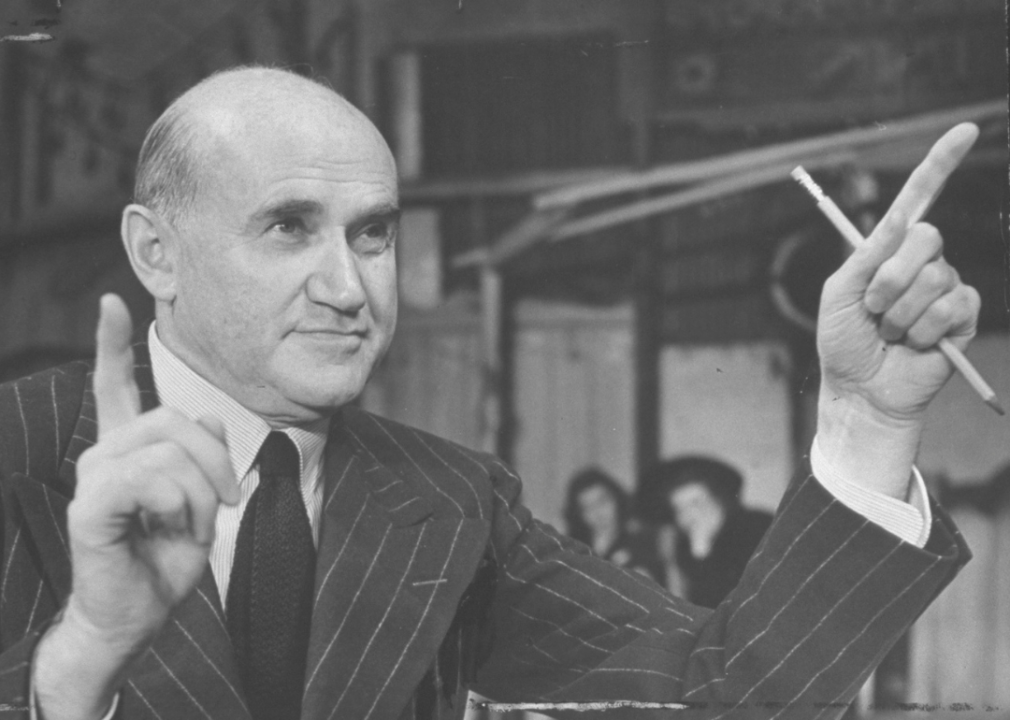 Samuel Goldwyn posing for a picture.