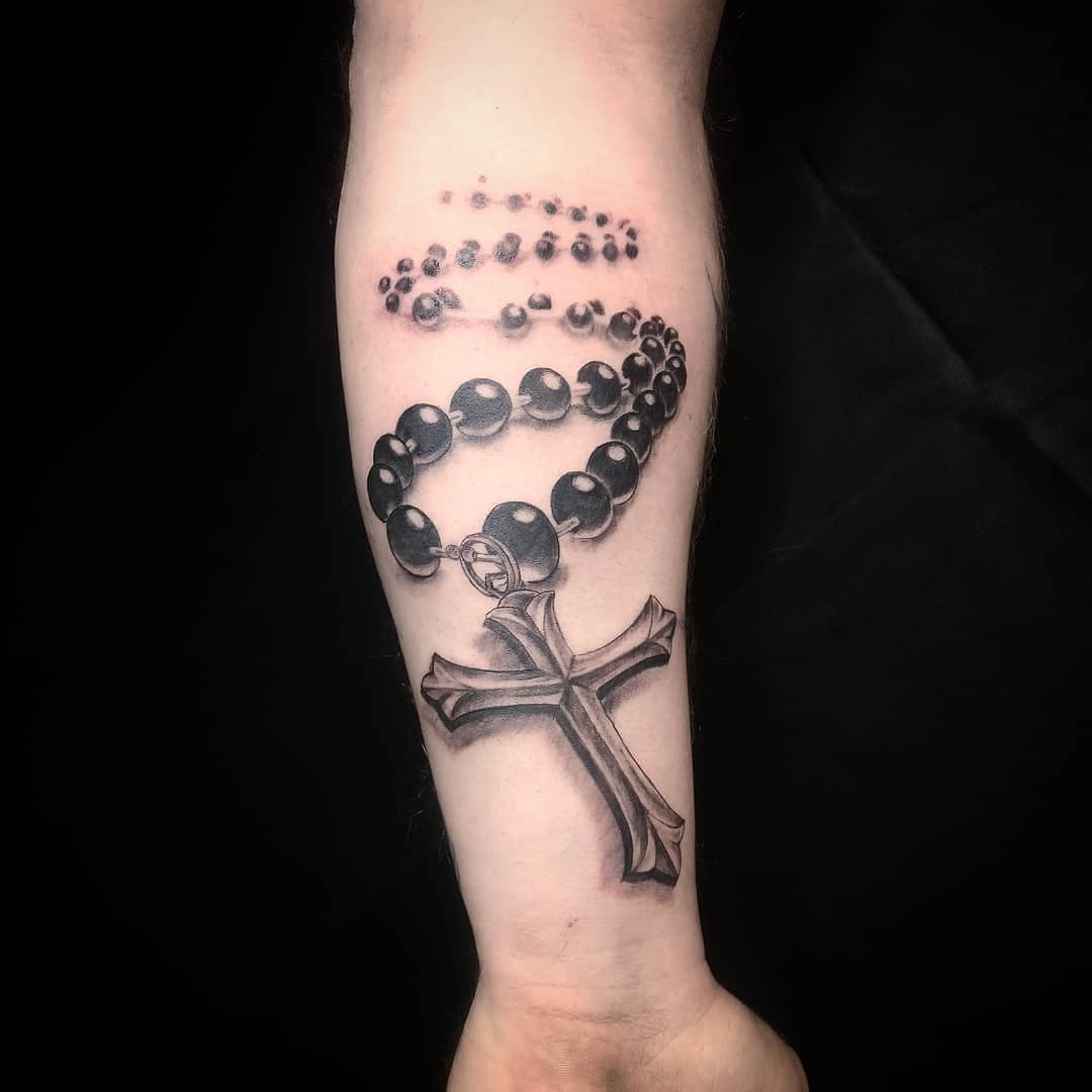 3d rosary tattoo