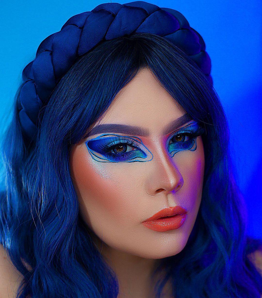 Power of Blue Colorful Makeup