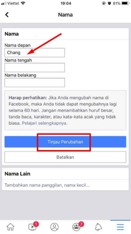 Cách đổi tên Facebook 1 chữ , Hướng dẫn đổi tên Facebook 1 chữ,  đổi tên Facebook 1 chữ, Đổi tên Facebook 
