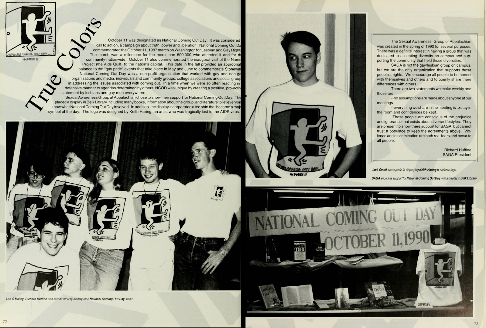Pages from the 1991 Rhododendron on National Coming Out Day