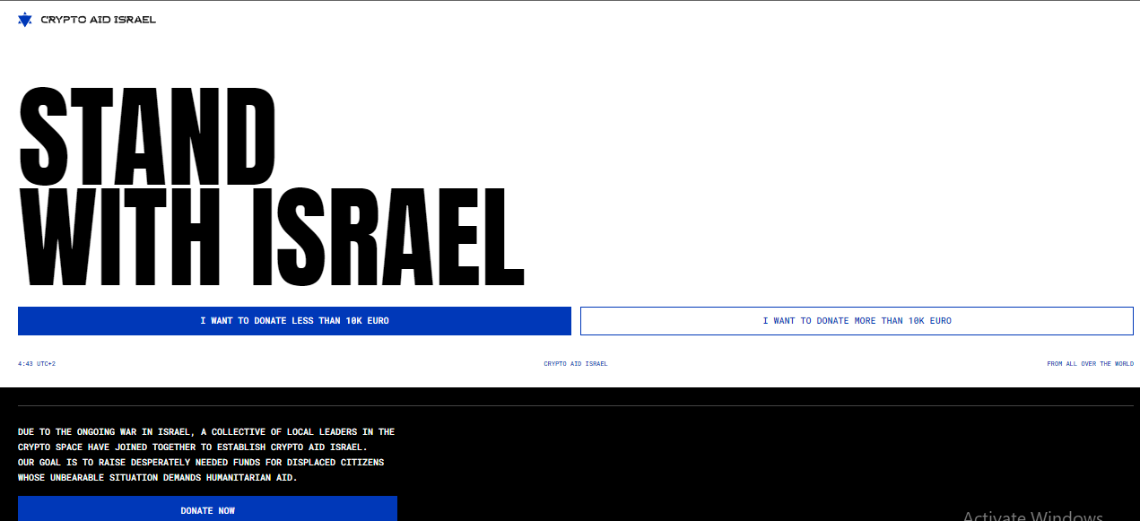 Crypto Aid Israel Initiates Fundraising Drive In Response To Hamas Attacks