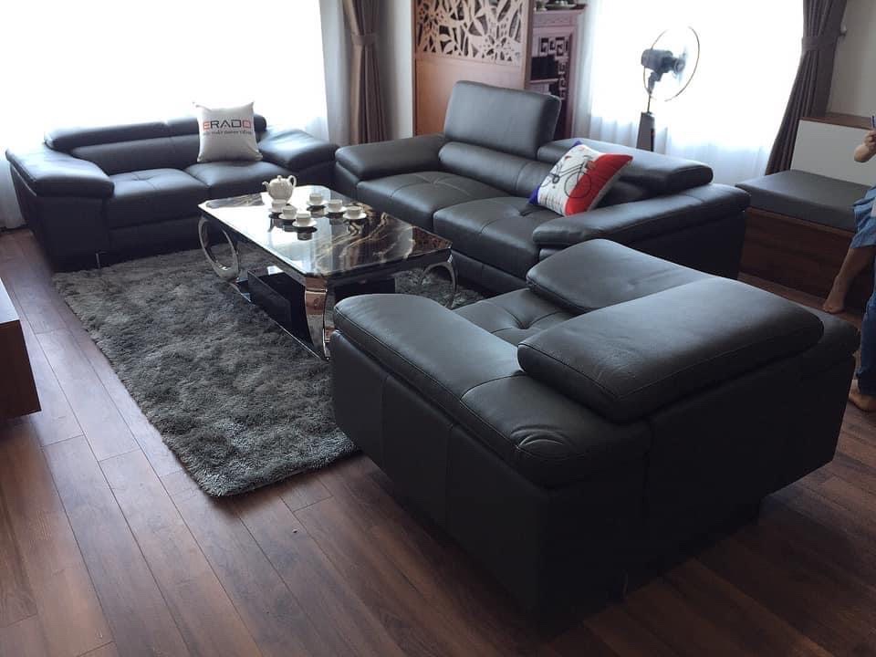 BÀN GIAO BỘ SOFA DA THẬT CAO CẤP CHO ANH MẠNH DŨNG TẠI QUẢNG NINH