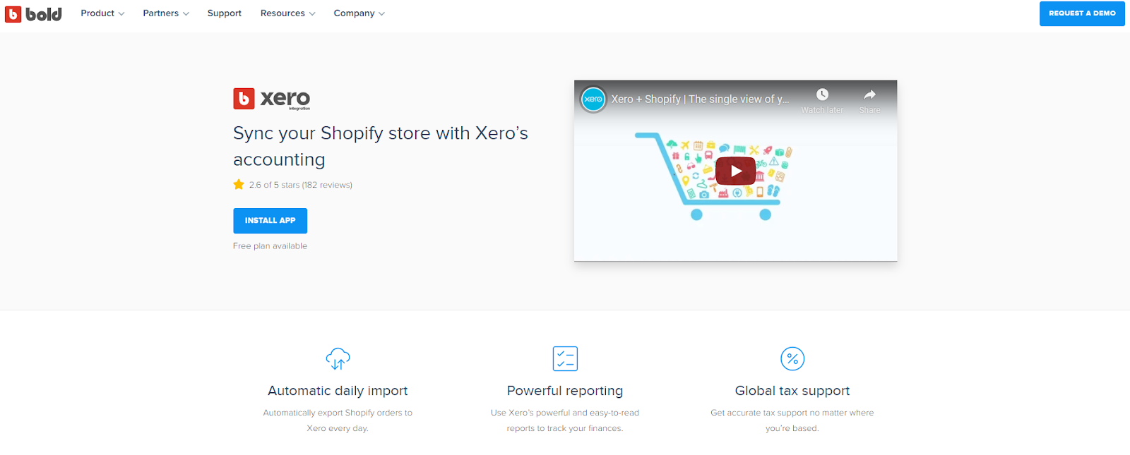 Bold and Xero landing page