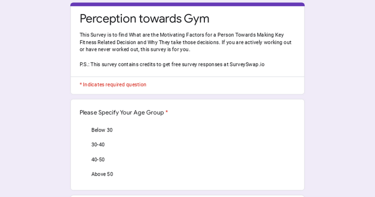 Perception towards Gym