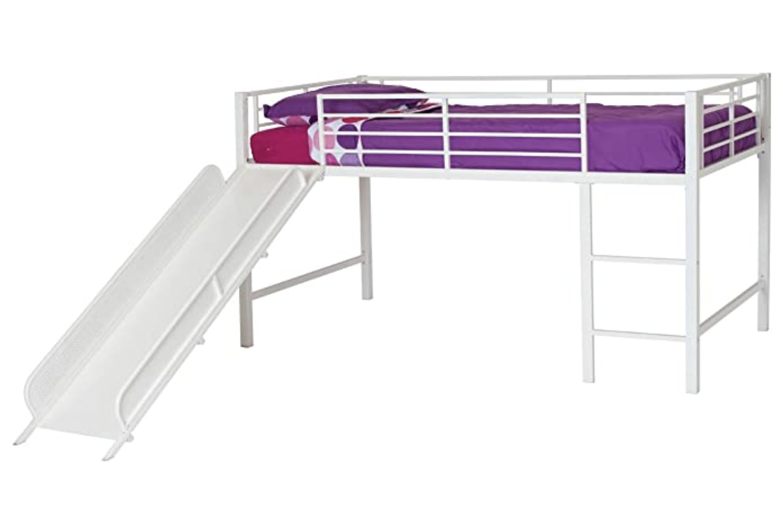 A slide is a great bunk bed accessory for a kids room