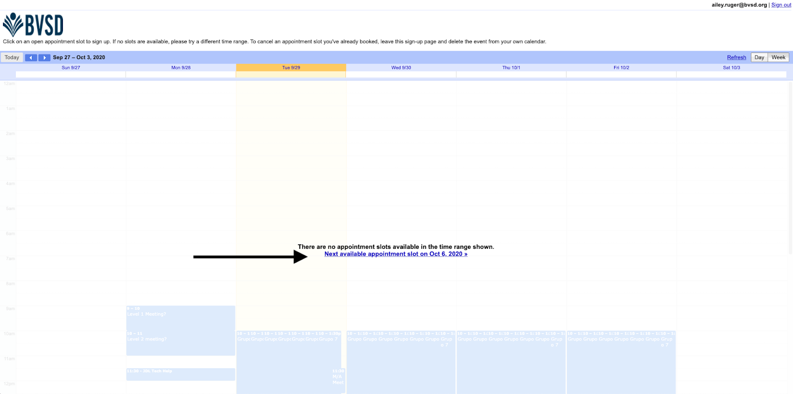 Google meet appointment slots