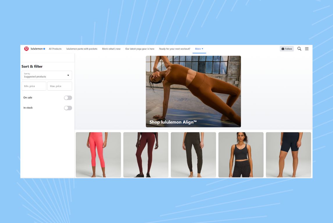 Image showing Lululemon's Facebook Shop