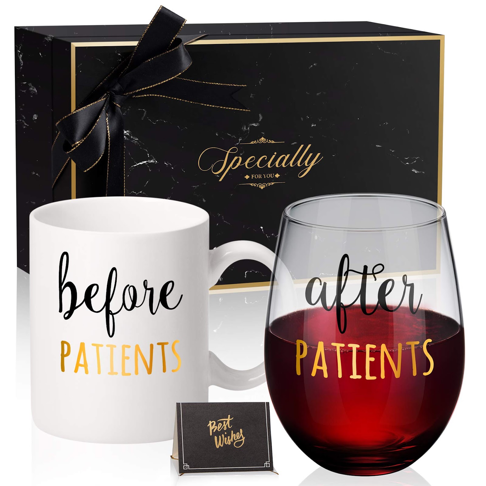 Before Patients, After Patients Coffee Mug and Wine Glass Set