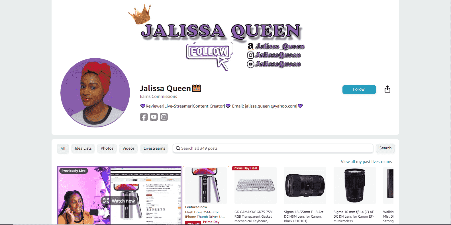 Jalissa Queen Amazon Page