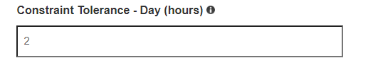 Constraint Tolerance - Day (hours): 