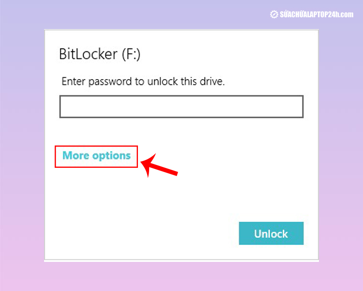 Nếu quên mật khẩu, chọn More options