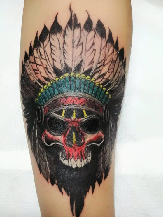 Powerful Indian skull Design Native