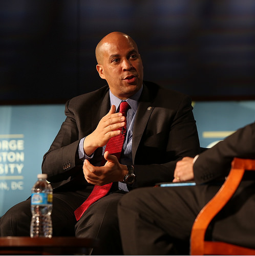 Cory Booker at an event where the opioid crisis was discussed.