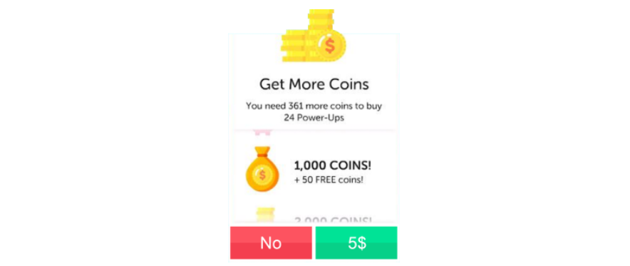 Promote purchasing in-game currency using in-app messages
