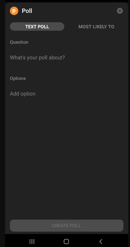 How to create polls in Android messenger app