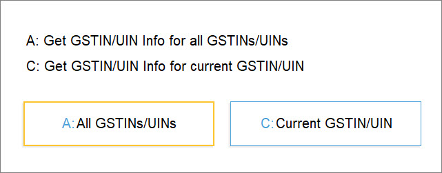 सभी पार्टियों के लिए जीएसटीआईएन या यूआईएन जानकारी प्राप्त करने के लिए ए दबाएं - टैलीप्राइम में कई पार्टियों के लिए ऑनलाइन जीएसटीआईएन सत्यापन