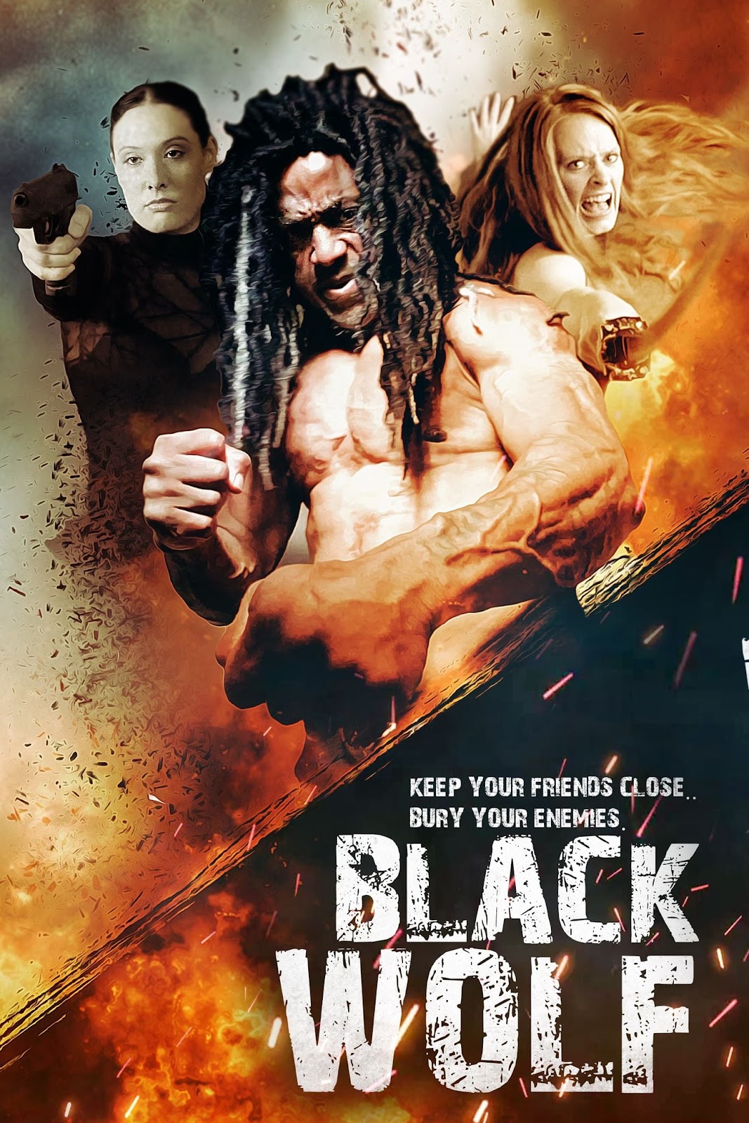 BLACK WOLF by William X Lee Movie Poster - KEEP YOUR FRIENDS CLOSE BURY YOUR ENEMIES