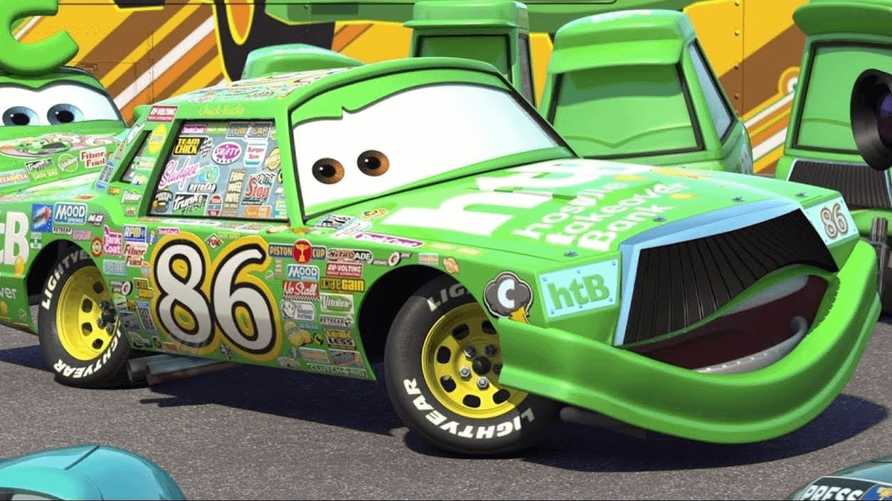 In Cars (2006), Chick Hicks' racing number is 86. 86 is a slang term for  getting rid of someone in a forceful way, which is what Chick does when he  cheats on