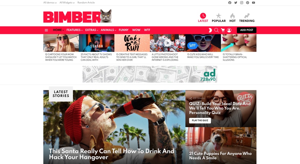Bimber - Tema WordPress de revista viral