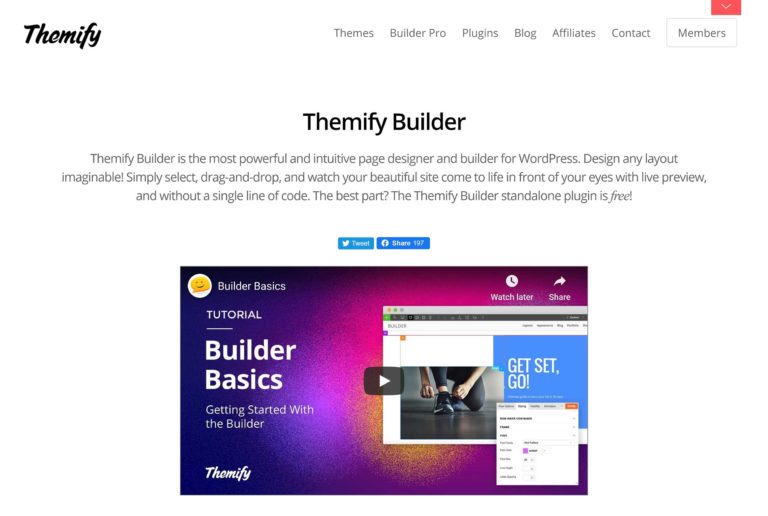 Página de inicio de Themify Builder
