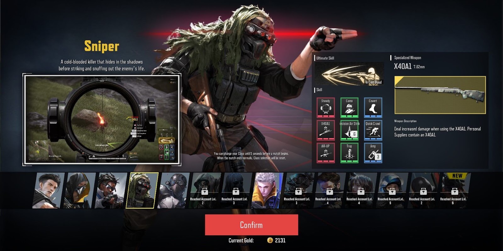 Sniper Super People Class Selection Screen