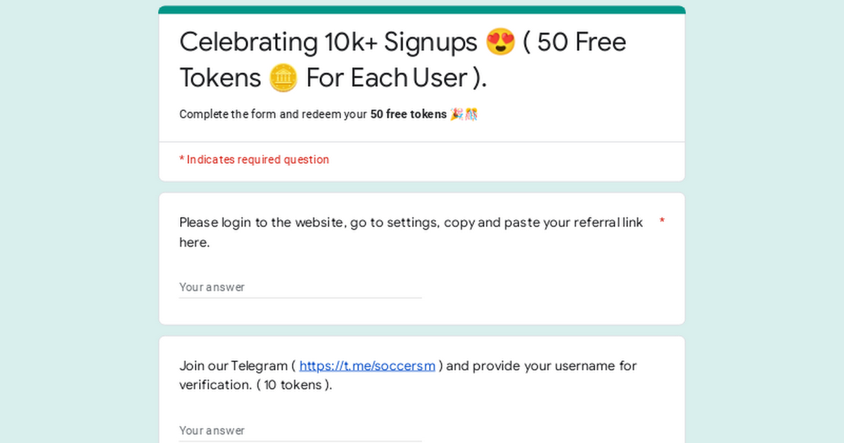 🎉 Celebrating 10k+ Signups 😍 ( 50 Free Tokens 🪙 For Each User ). 🎉