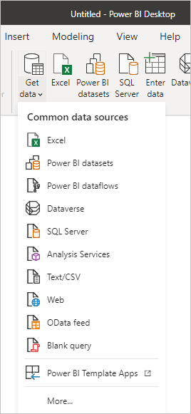 Data sources supported by Power BI Desktop
