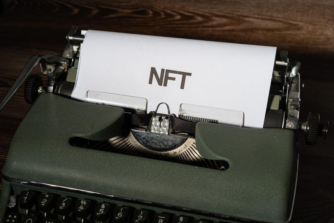 NFT initials on a typewriter