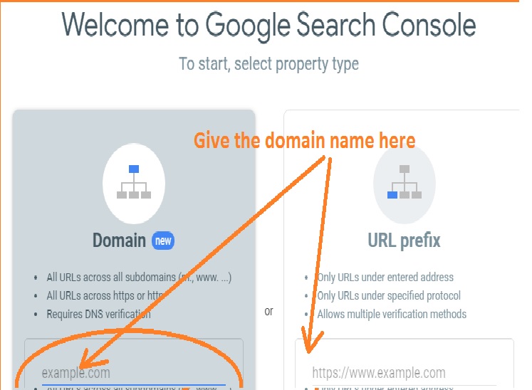 Google Search Console  adding domain