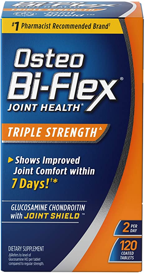 Glucosamine Chondroitin, Triple Strength by Osteo Bi-Flex w/ Vitamin C, Joint Health Supplements with Immune Support*, Gluten Free, 120 Coated Tablets