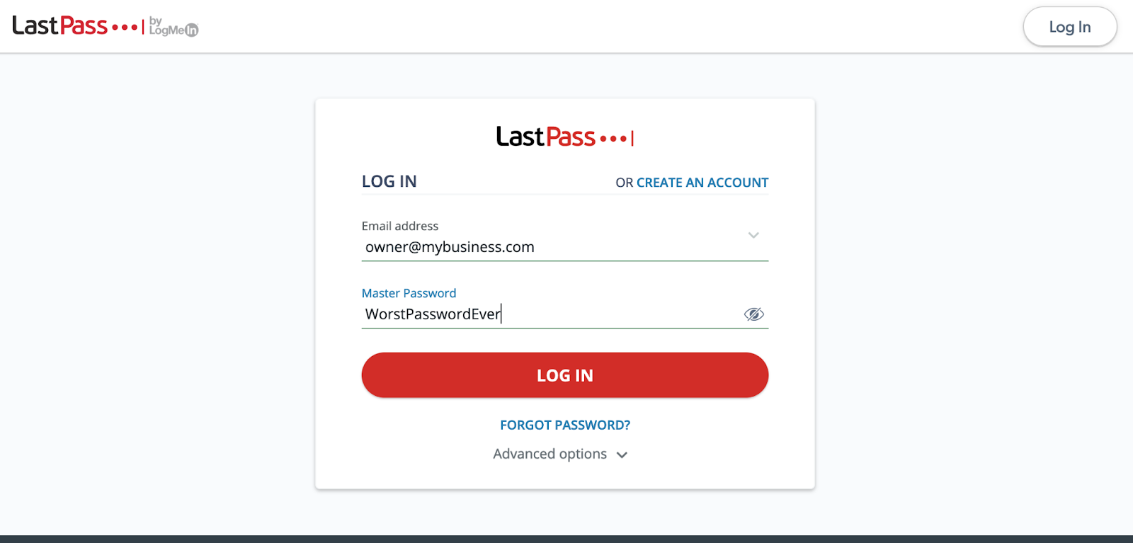 example of a bad lastpass password