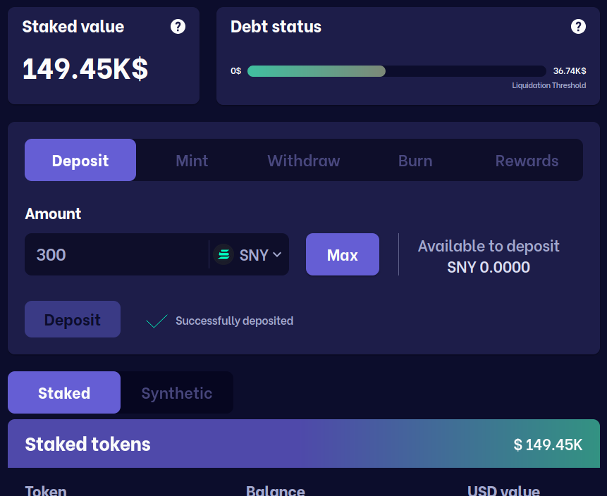 staked value