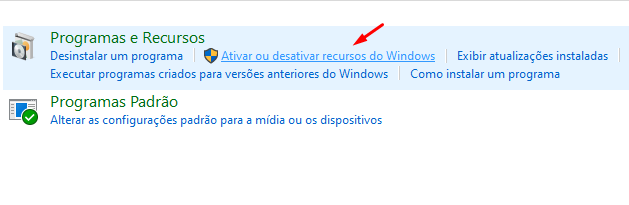 Ativando recursos do windows