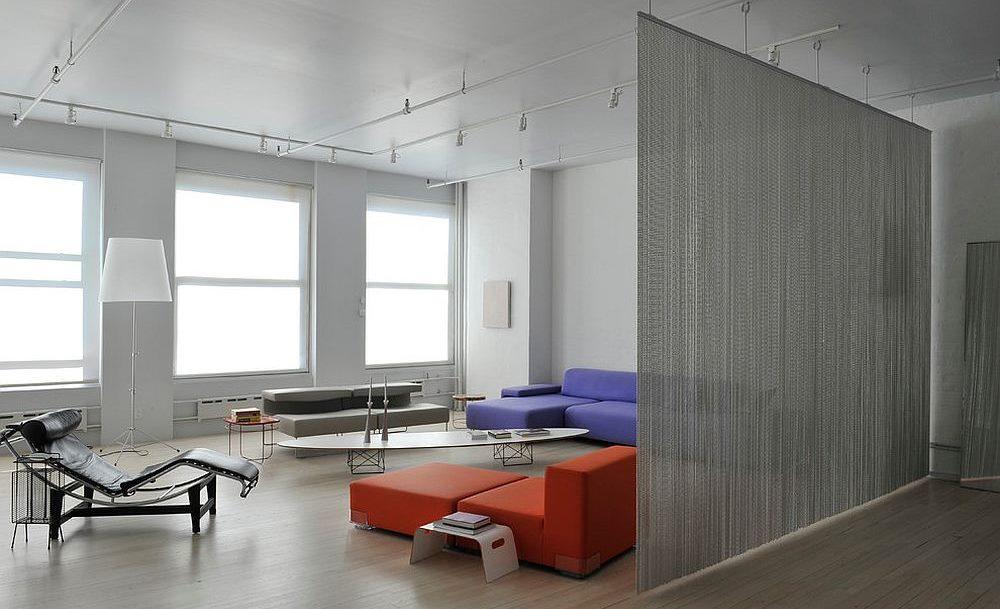 Minimalist Living Room Dividers with Texture